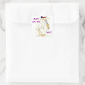 Storch Delivery Baby Quadratischer Aufkleber (Tasche)