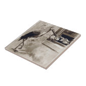 Storch, der das Baby Vintag liefert Fliese (Seite)