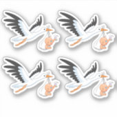 Storch, der ein Baby mit dem ersten Selfie-Set von Aufkleber (Vorderseite)