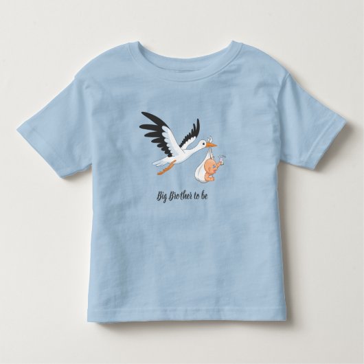 Storch, der einen Großen Bruder als Baby trägt Kleinkind T-shirt (Vorderseite)