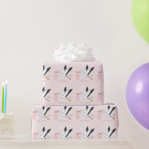 Storch-Design-Baby-Party Geschenkpapier