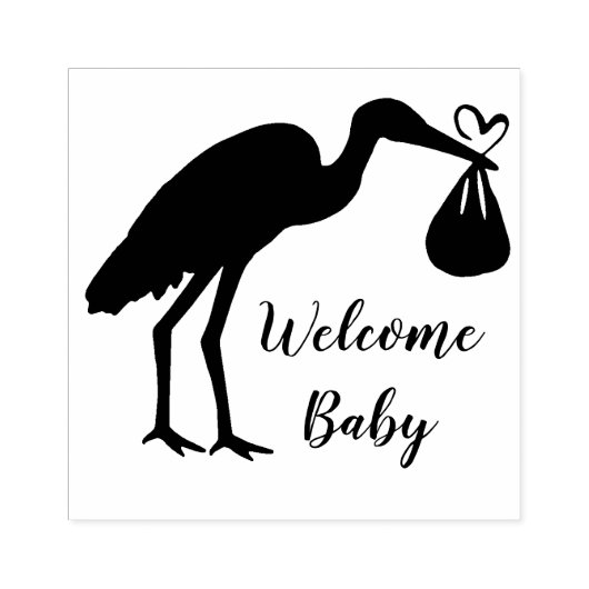 Storch Gummistempel (Prägung)