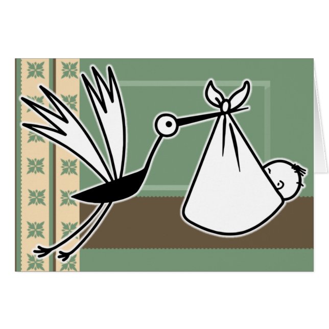Storch holt Baby (Vorderseite (Horizontal))