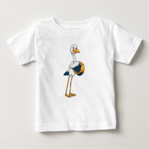 Storch im Bowling mit Bowlingball Baby T-shirt