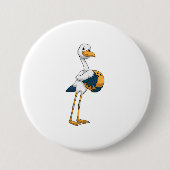 Storch im Bowling mit Bowlingball Button (Vorderseite)