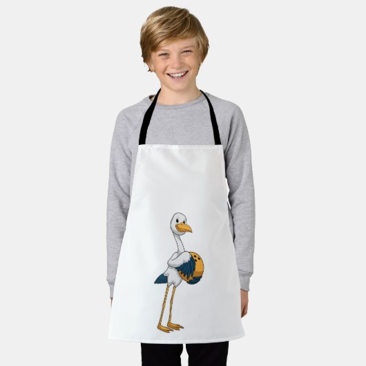 Storch im Bowling mit Bowlingball Schürze (Getragen)