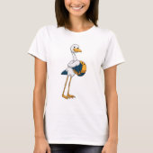 Storch im Bowling mit Bowlingball T-Shirt (Vorderseite)