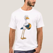 Storch im Bowling mit Bowlingball T-Shirt (Vorderseite)