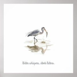 Storch im Wasser Poster