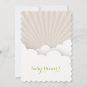 Storch in der Wolkendusche - Grün Einladung (Rückseite)