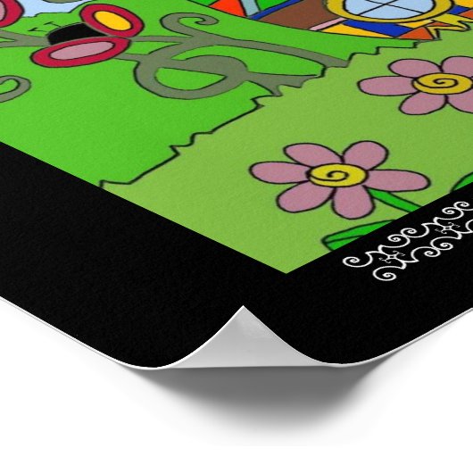 Storch in einem Pysanka-Haus Poster (Ecke)