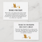 Storch in Imitats Gold Foil, Buchungsanfrage einfü Begleitkarte (Vorne/Hinten)