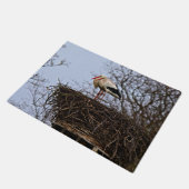 Storch in Nest Fußmatte (Schrägansicht)
