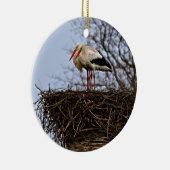 Storch in Nest Keramik Ornament (Rechts)