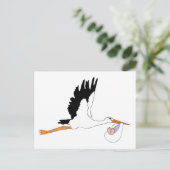 Storch liefert Baby Postkarte (Stehend Vorderseite)