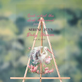 Storch liefert ein Baby Mädchen Acrylschild (Neutral)