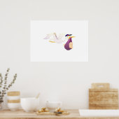 Storch liefert ein Baby Poster (Küche)