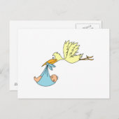 Storch liefert ein Baby Postkarte (Vorne/Hinten)