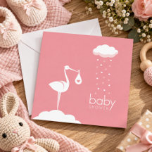 Storch-Lieferung Baby Shower Pink
