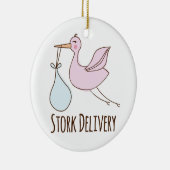 Storch-Lieferung Keramik Ornament (Rechts)