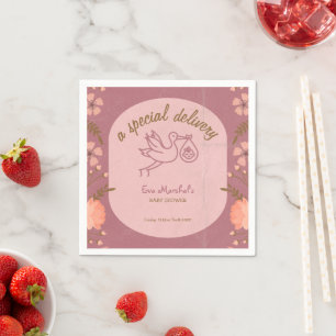 Storch mit Baby-Baby-Party Serviette