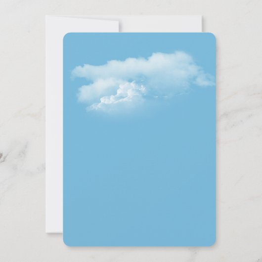 Storch mit Baby Boy im Korb Einladung (Rückseite)