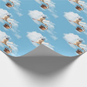 Storch mit Baby Boy im Korb Geschenkpapier (Ecke)