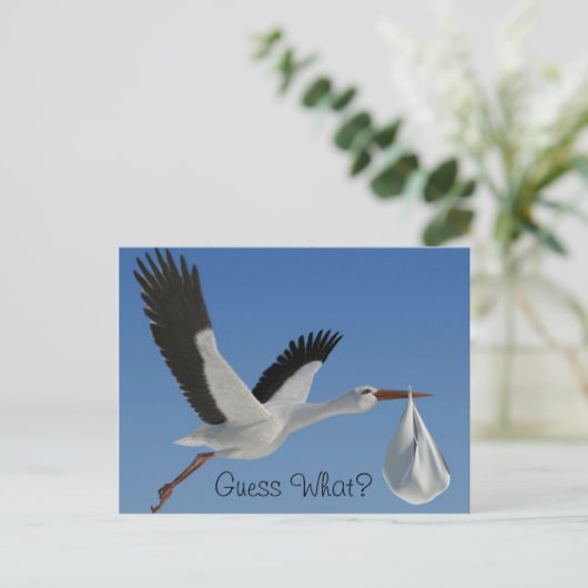 Storch mit Baby Bundle Postkarte (Stehend Vorderseite)