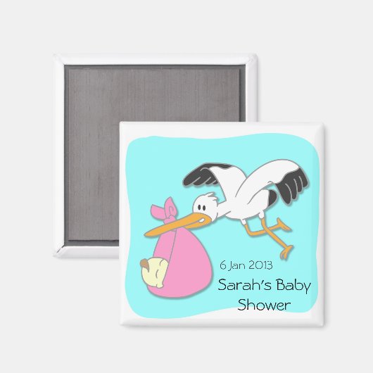 Storch mit Baby-Cartoon-Babyduschmagnet Magnet (Vorderseite/Rückseite)
