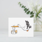Storch mit Baby - Geschenk für Eltern, die sein so Postkarte (Stehend Vorderseite)