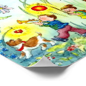 Storch mit Baby - Kinderzimmer Poster (Ecke)