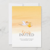 Storch mit Baby-neuen Baby-Dusche Einladungen (Rückseite)