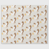 Storch mit Babydusche Geschenkpapier (Flach)