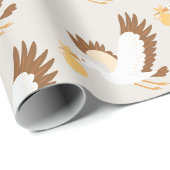 Storch mit Babydusche Geschenkpapier (Rolleneckpunkt)