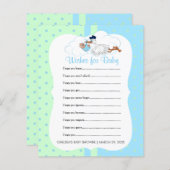 Storch mit Babydusche - Wünsche (Vorne/Hinten)