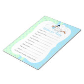 Storch mit einem Niedlichen kleinen Baby Boy - Wün Notizblock (angewinkelt)