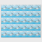 Storch mit einem Niedlichen kleinen Baby Geschenkpapier (Flach)
