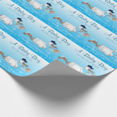 Storch mit einem Niedlichen kleinen Baby Geschenkpapier (Ecke)