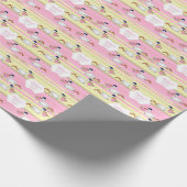 Storch mit einem Niedlichen kleinen Mädchen Geschenkpapier (Ecke)