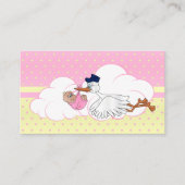 Storch mit einem Niedlichen kleinen Mädchen-Raffle Begleitkarte (Vorderseite)