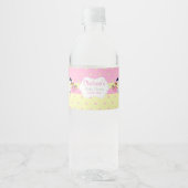 Storch mit einem Niedlichen kleinen Mädchen Wasserflaschenetikett (Vorderseite)