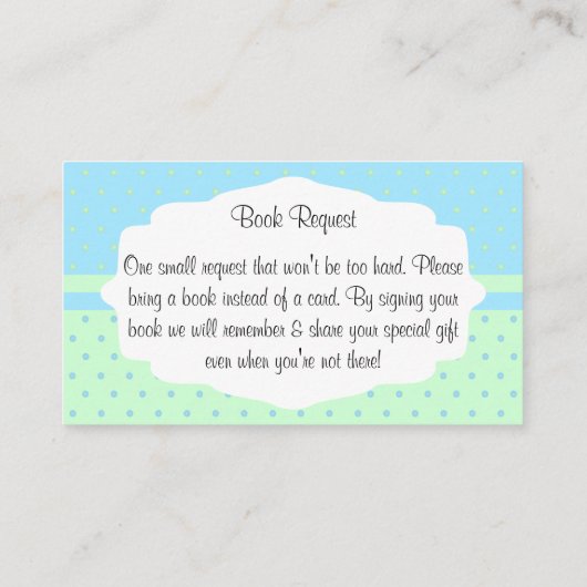 Storch mit einer Niedlichen Buchanfrage für Kleink Begleitkarte (Rückseite)