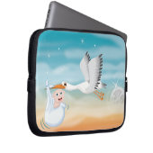 Storch mit geborenem Baby Laptopschutzhülle (Vorne Rechts)