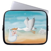 Storch mit geborenem Baby Laptopschutzhülle (Vorderseite)