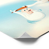 Storch mit geborenem Baby Poster (Ecke)