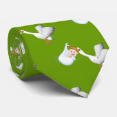 Storch mit geborenem Neugeborenen Krawatte (Gerollt)