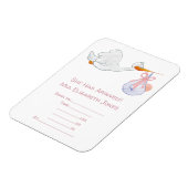 Storch mit Kinderankündigung Magnet (Linke Seite)