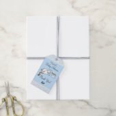 Storch mit Lace Blue Baby Duwer Guest Fevor Geschenkanhänger (Mit Garn)