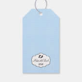 Storch mit Lace Blue Baby Duwer Guest Fevor Geschenkanhänger (Rückseite)