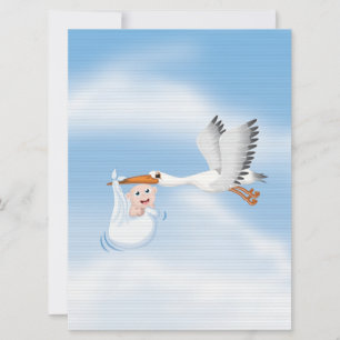 Storch mit neugeborenem Baby Einladung
